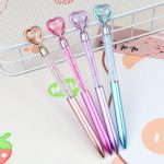 Fine Writing Diamond Heart Shape Rolling Ball Pen